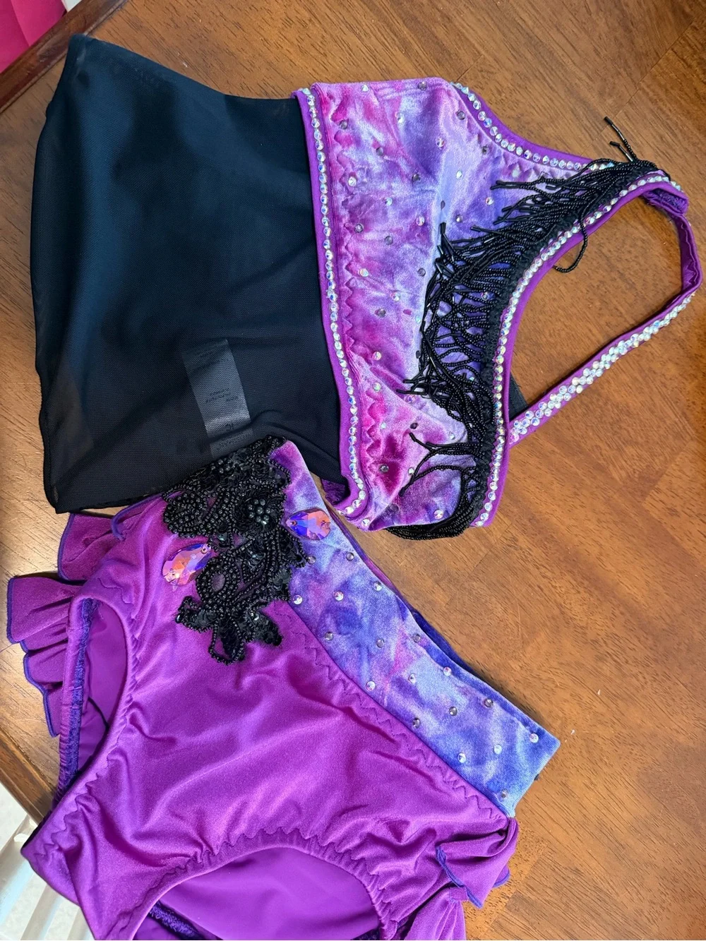 Purple Embellished Two-Piece competition costume